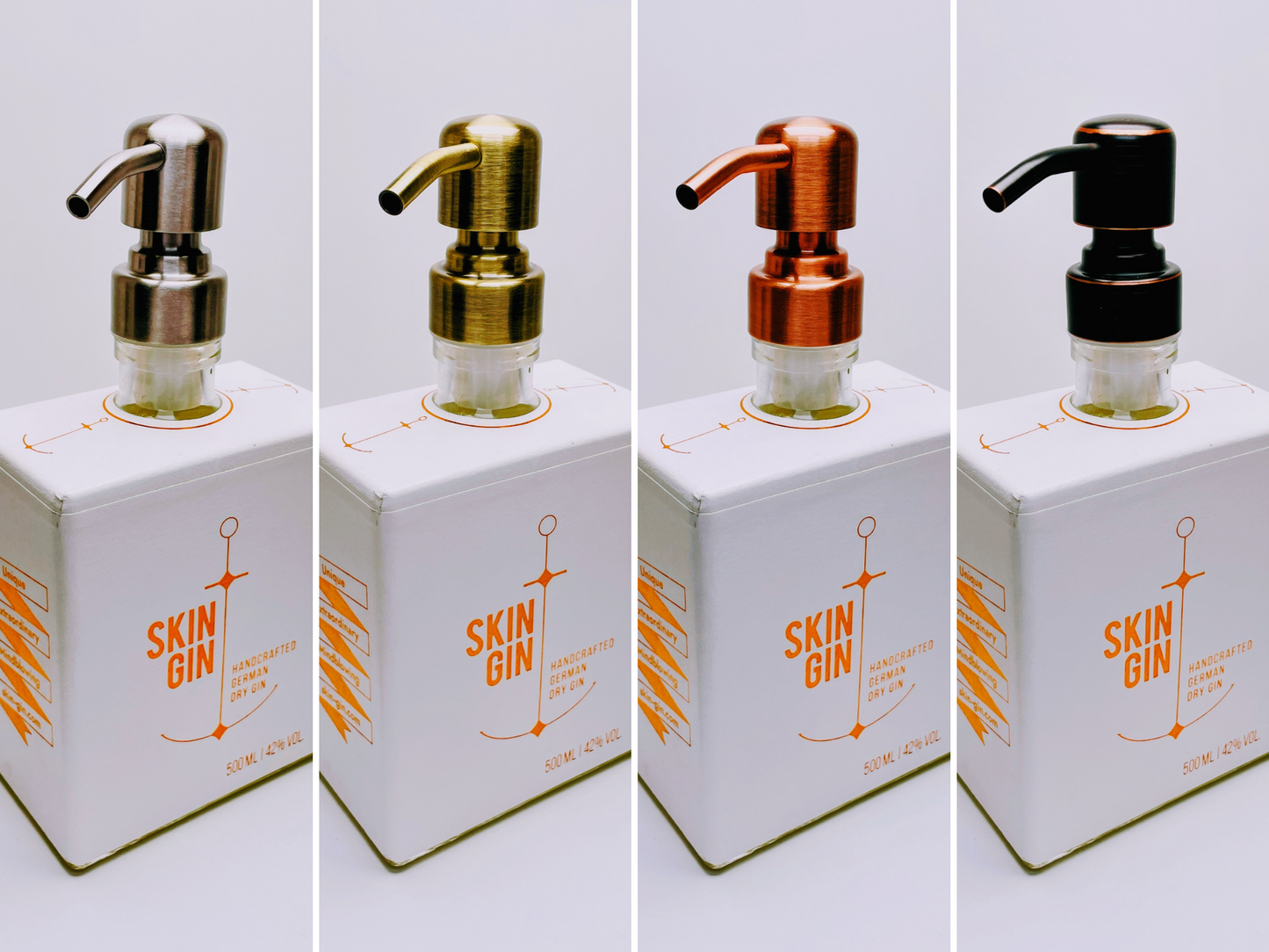 Gin-Seifenspender "SkinGin Splash" | Upcycling Pumpspender aus Skin Gin Flasche | Nachfüllbar | Deko Bad München Geschenk | 500ml