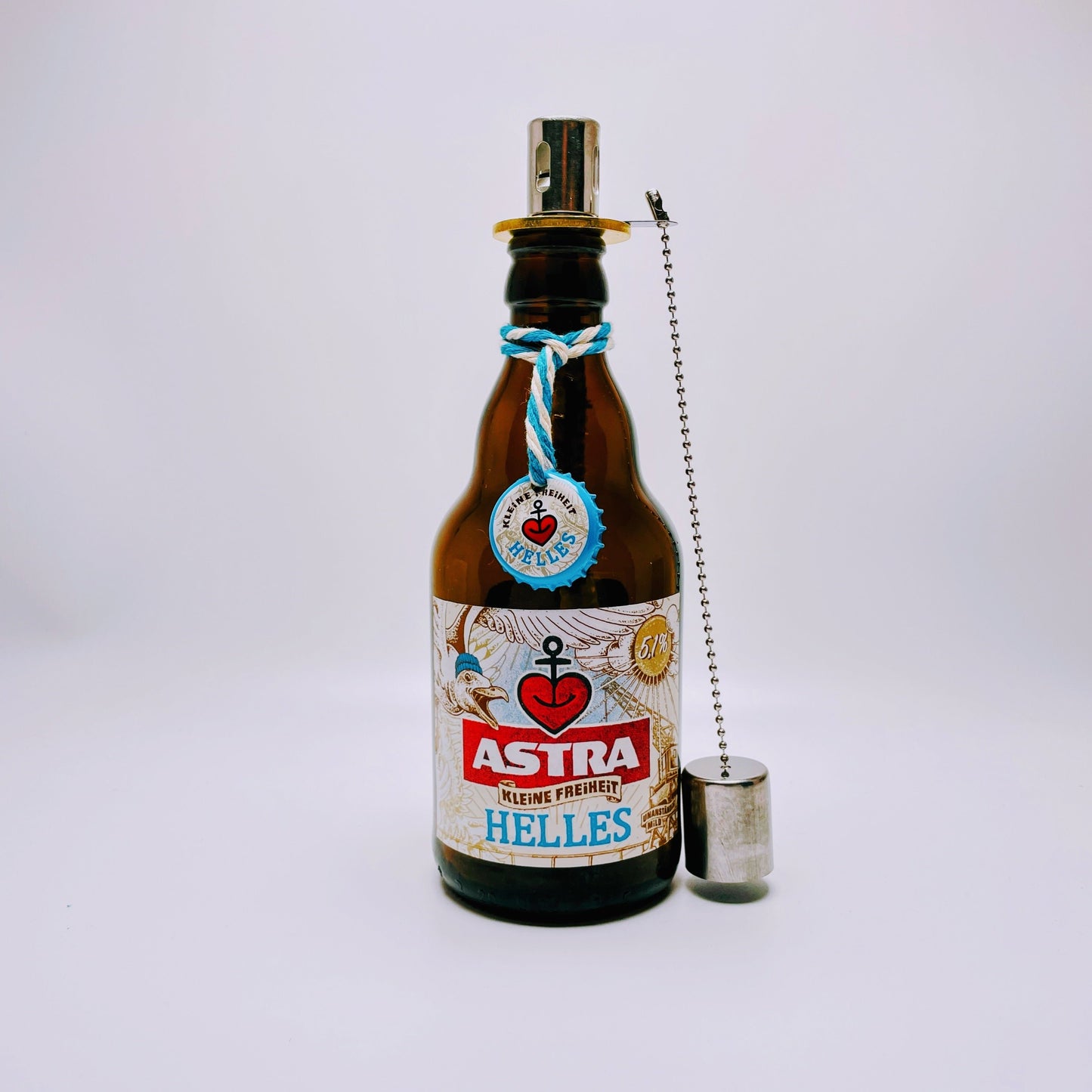 Astra Oil Lamp 'Hamburg Night Light' from Astra Beer Bottles | Handcrafted Upcycling Garden Torch | Gift for Hamburg & St. Pauli Fans