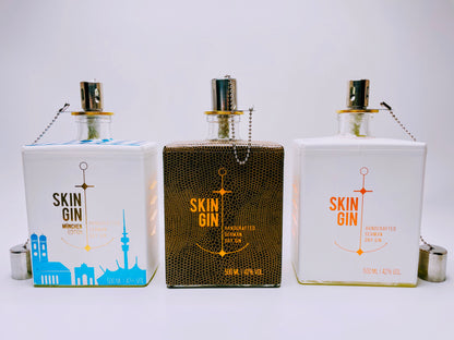 Gin Öllampe “Skin“ | Handgemachte Öllampe aus Skin Gin Flaschen | Upcycling | Handgefertigt | Individuell | Geschenk | Deko | H:20cm, 0,5l