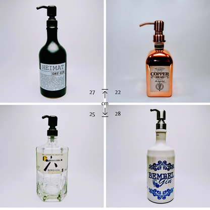 Gin-Seifenspender “GinBubbler” | Upcycling Pumpspender aus Gin-Flaschen | Nachfüllbar mit Seife, Spüli, Lotio, Bartöl | Bad Deko Geschenk