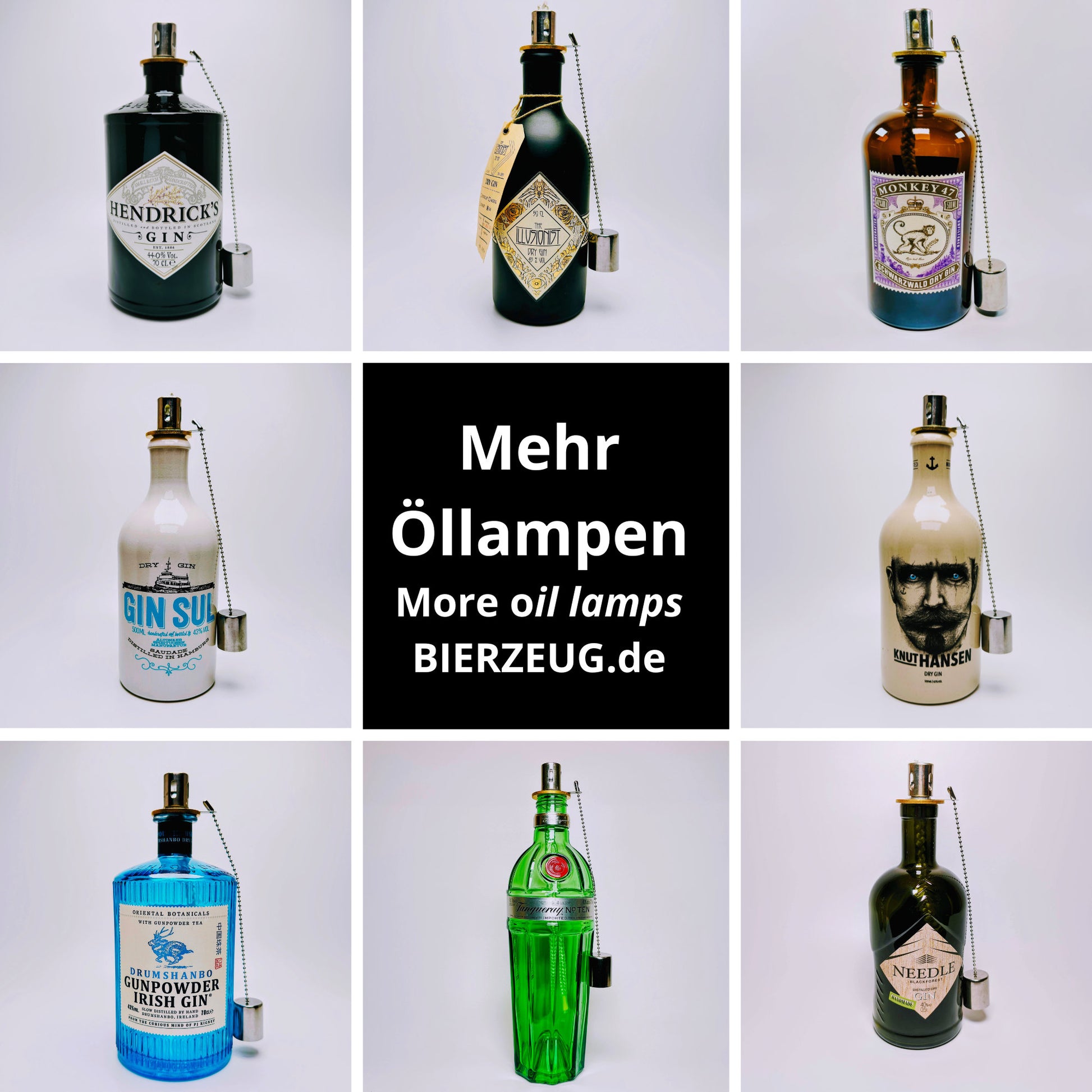 Upcycling Öllampe “Blanco“ | Handgemachte Öllampe aus Likör & Gin Flaschen | Windlicht | Handgefertigt | Geschenk | Vintage Deko | H:24cm