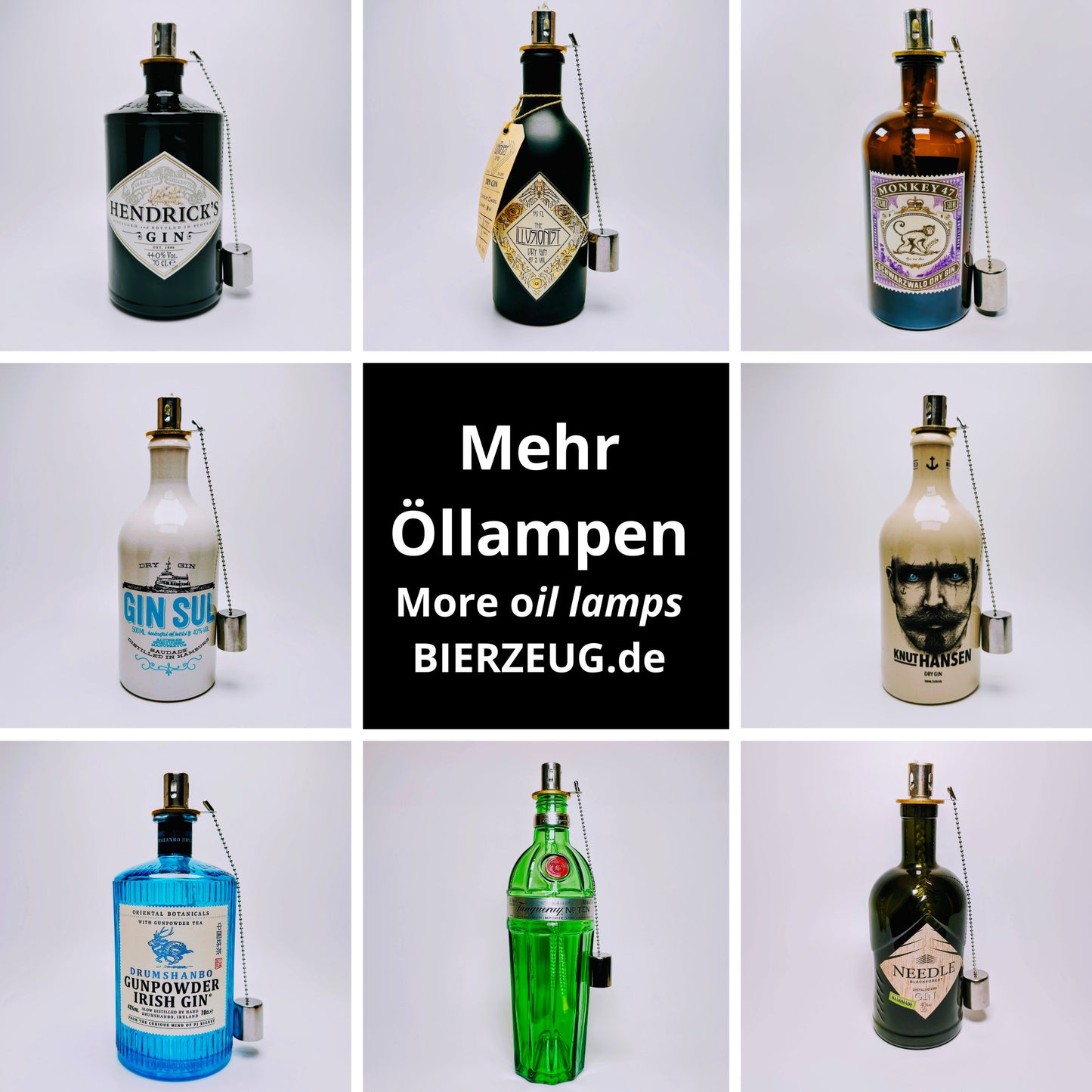 Gin Öllampe “Bulldog“ | Handgemachte Öllampe aus Bulldog Gin Flasche | Upcycling | Handgemacht | Individuell | Geschenk | Deko Balkon Garten