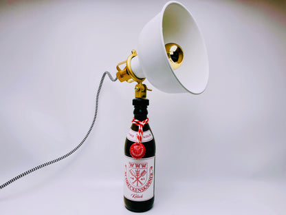 Kölsch-Lampe "Kölsche Funzel" | Handgemachte Tischlampe aus Bierflasche | Upcycling Deko-Leuchte | Perfektes Geschenk für Bier- und Köln-Fan