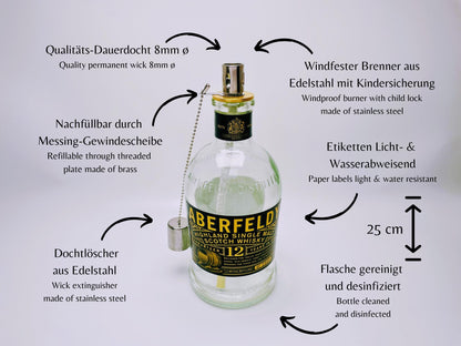 Whisky oil lamp "Aberfeldy" | Handmade oil lamp from Aberfeldy whiskey bottle | Upcycling decoration | Individual gift