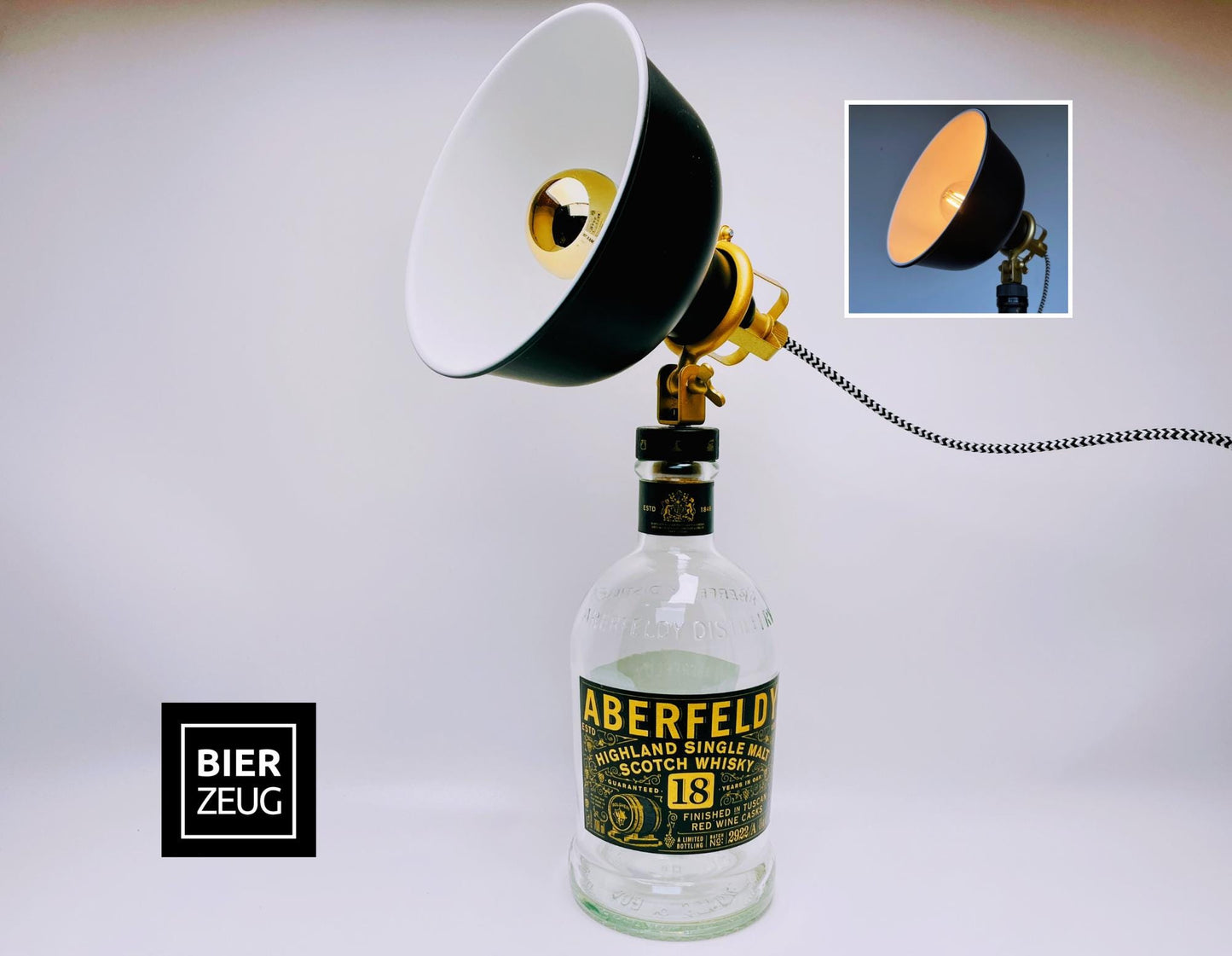 Aberfeldy Whisky Lamp | Handmade upcycling table lamp from Aberfeldy Whiskey | Unique gift idea | Decorative light | Scotland