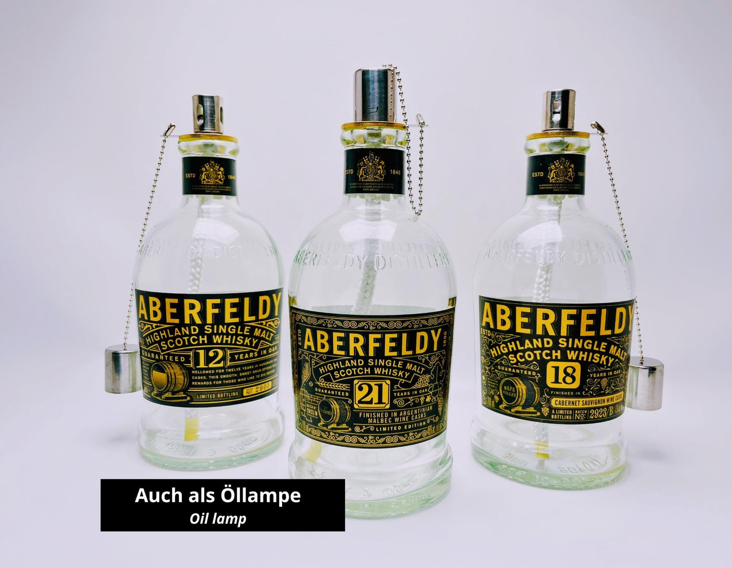 Aberfeldy Whisky Lamp | Handmade upcycling table lamp from Aberfeldy Whiskey | Unique gift idea | Decorative light | Scotland