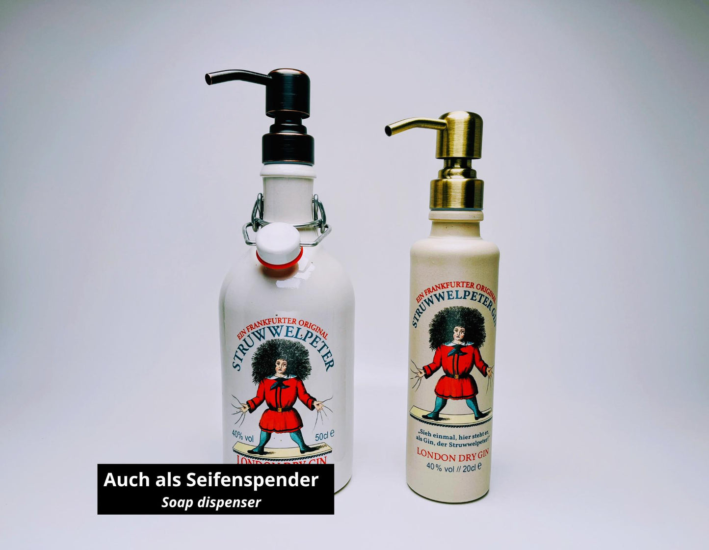 Gin Öllampe “Struwwelpeter“ | Handgemachte Öllampe aus Struwwelpeter Gin Flaschen | Upcycling | Handgefertigt | Geschenk | Deko | Frankfurt