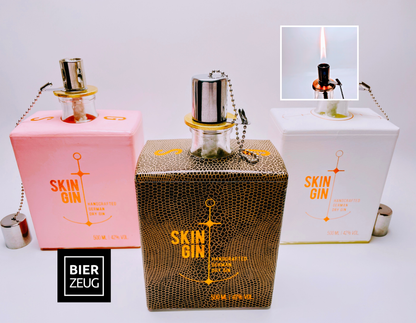 Gin Öllampe “Skin“ | Handgemachte Öllampe aus Skin Gin Flaschen | Upcycling | Handgefertigt | Individuell | Geschenk | Deko | H:20cm, 0,5l