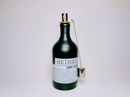 Gin Öllampe "Heimat" | Handgemachte Öllampe aus Heimat Gin Flaschen | Upcycling | Handgemacht | Individuell | Geschenk | Deko Balkon Garten