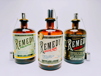 Rum-Öllampe ”Remedy” | Handgemachte Öllampe aus Remedy Rum-Flaschen | Upcycling | Handgemacht | Individuell | Geschenk | Deko | H: 21cm