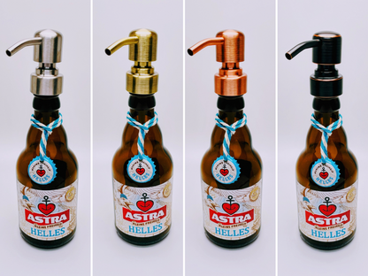 Astra Soap Dispenser "Kiez Breeze" | Handcrafted from Astra Beer Bottles | Refillable & Sustainable | Gift for Hamburg Fans | Upcycling Bath