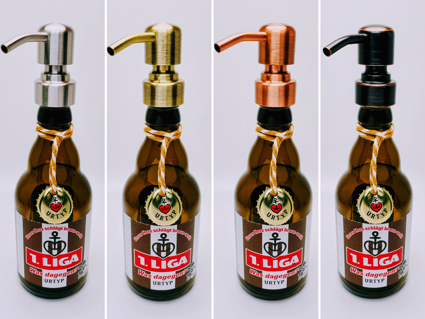 Astra Soap Dispenser "Kiez Breeze" | Handcrafted from Astra Beer Bottles | Refillable & Sustainable | Gift for Hamburg Fans | Upcycling Bath