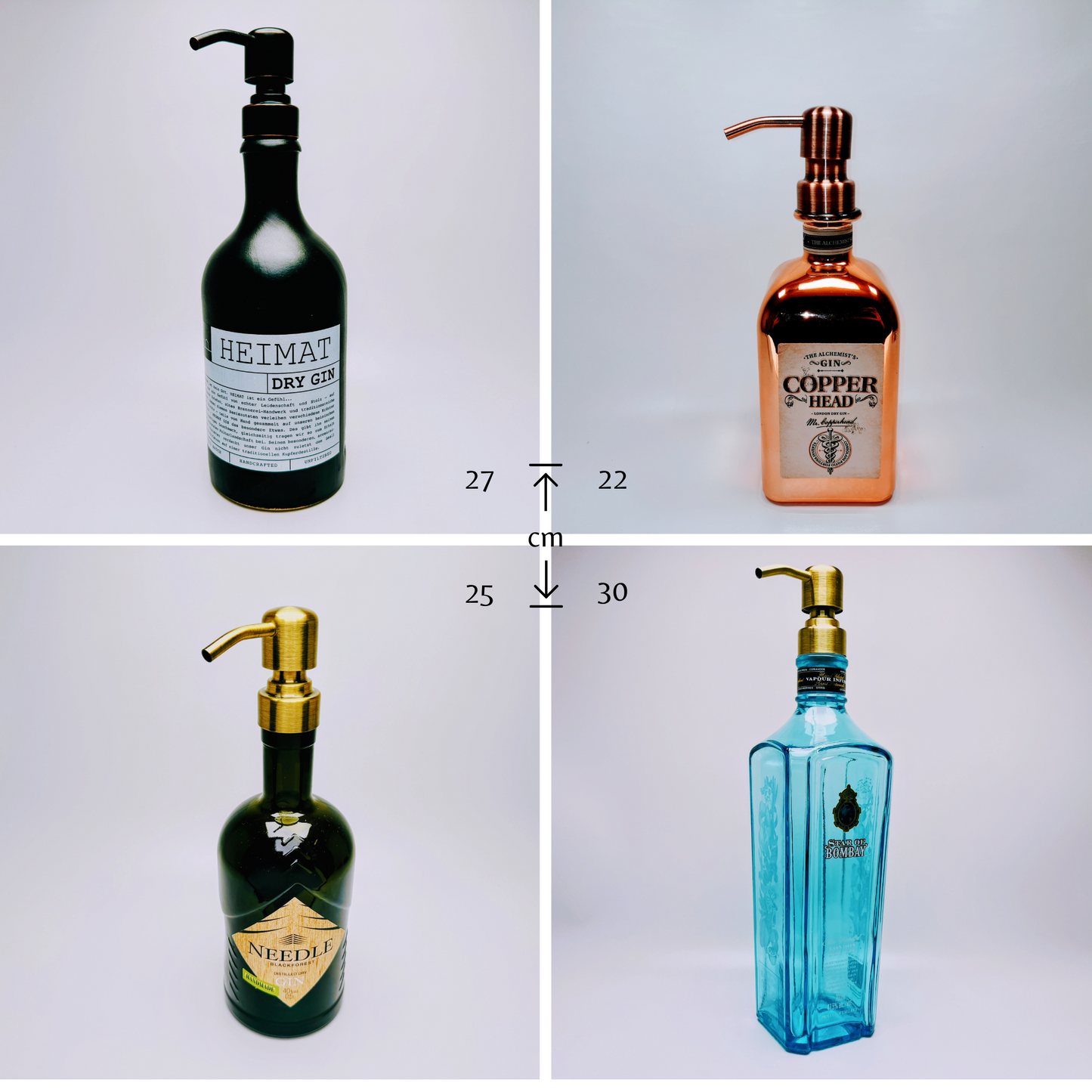 Gin Soap Dispenser - Upcycled Pump Dispenser from Gin Bottles | Refillable | Sustainable Gift | Bathroom Kitchen Decor