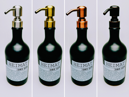 Gin soap dispenser “Heimat” | Upcycling pump dispenser from Heimat Gin bottles | Refillable with soap, dishwashing liquid | Decorative bathroom gift | 500ml