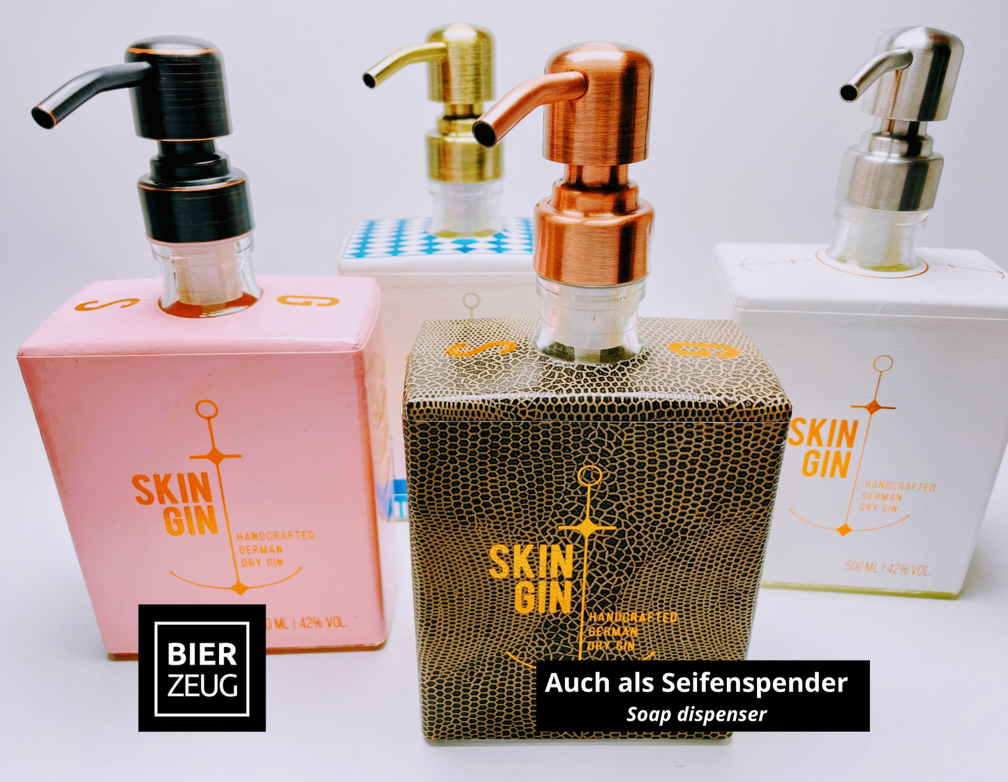 Gin Öllampe “Skin“ | Handgemachte Öllampe aus Skin Gin Flaschen | Upcycling | Handgefertigt | Individuell | Geschenk | Deko | H:20cm, 0,5l