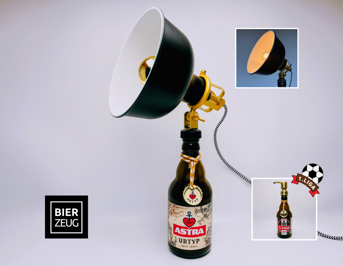 Astra-Lampe "Nordlicht" | Handgemachte Tischlampe aus Bierflasche | Upcycling Deko-Leuchte | Perfektes Geschenk für Bier- und Hamburg-Fans