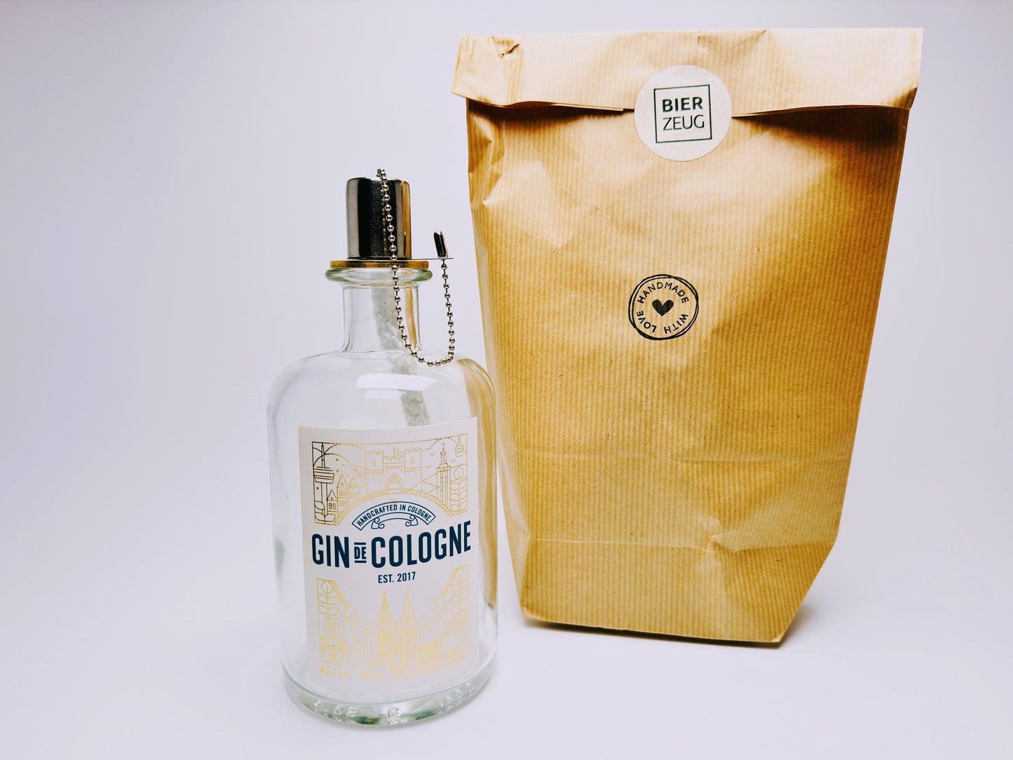 Gin Öllampe "Gin de Cologne" | Handgemachte Öllampe aus Gin de Cologne Flaschen | Upcycling | Handgefertigt | Individuell | Geschenk | Deko