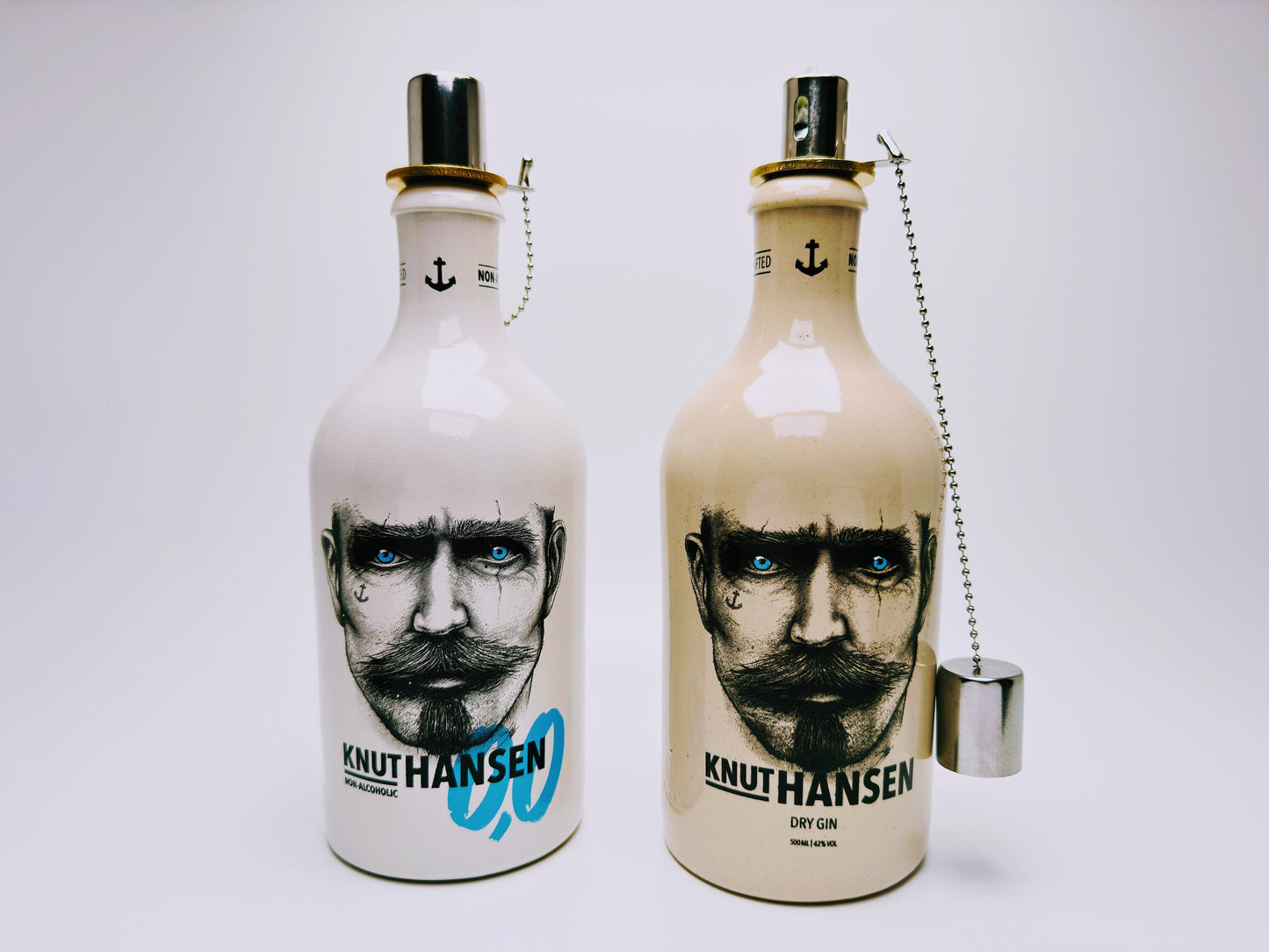 Gin Öllampe "Knut Hansen" | Handgemachte Öllampe aus Knut Hansen Flaschen | Upcycling | Handgefertigt | Individuell | Geschenk | Deko