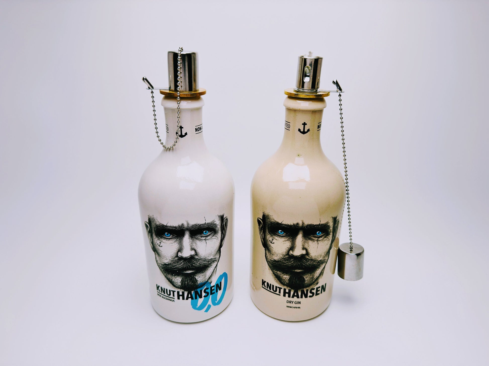 Gin Öllampe "Knut Hansen" | Handgemachte Öllampe aus Knut Hansen Flaschen | Upcycling | Handgefertigt | Individuell | Geschenk | Deko